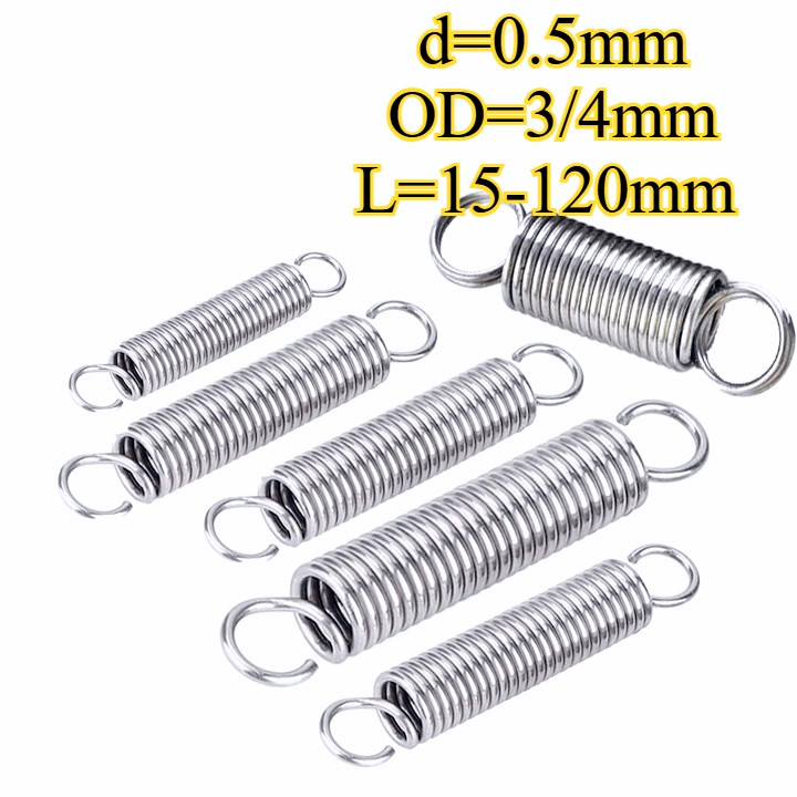 สปริงดึง / สปริงแรงดึง  สแตนเลส304 SUS304 d=0.5mm,OD=3/4mm,L=15~120mm 【BQ-MB-1】 - รูปที่ 5