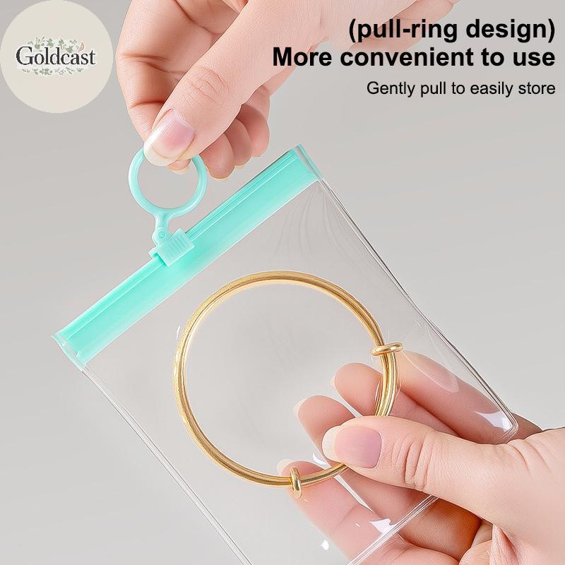 กระเป๋าจัดเก็บเครื่องประดับ Ziplock โปร่งใส EVA ขนาดใหญ่ ป้องกันออกซิเดชัน สําหรับต่างหู สร้อยคอ และ