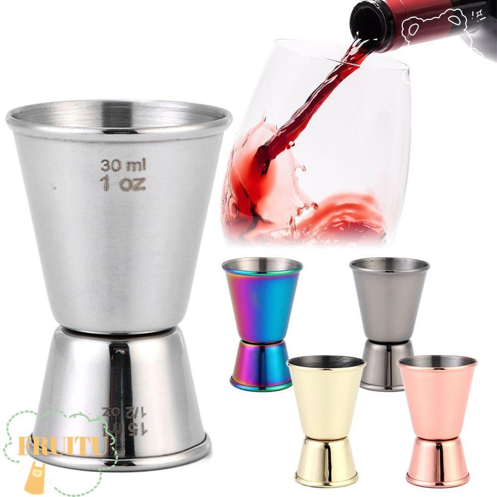 FRUITU วัด Jigger, 1/2-1oz 304 สแตนเลสสตีลค็อกเทล Shaker, Dual Shot สไตล์ญี่ปุ่นแก้วค็อกเทลดื่ม