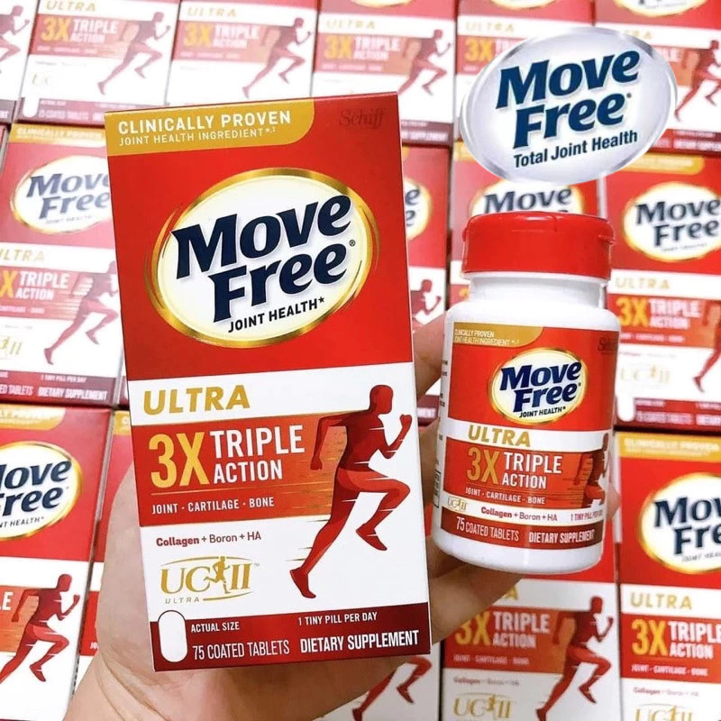 พร้อมส่ง!Schiff Move Free Ultra Triple Action Joint Supplement, 75 Tablets เสริมสุขภาพข้อกระดูกอ่อนและกระดูก Exp:06/2027