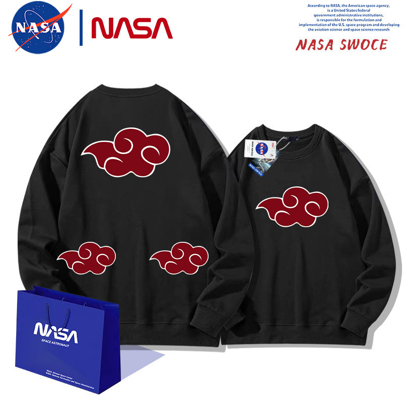 เสื้อฮู้ดสีดำลายเมฆนินจาโปเกมอน ผู้ชายสไตล์สตรีท อุจิวะ อิทาจิ เสื้อฮู้ดหลวมใส่สบาย