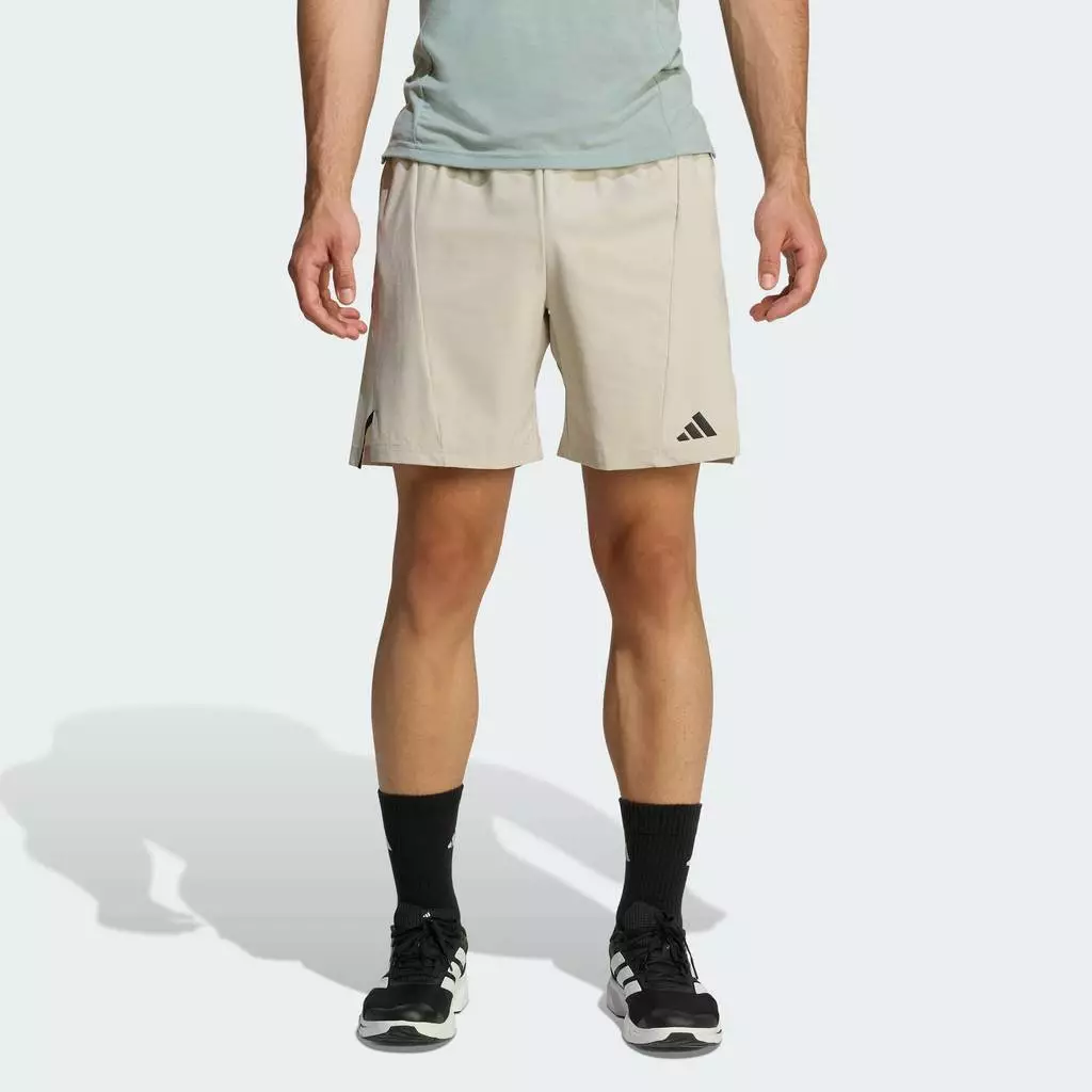 adidas Gym & Training กางเกงออกกำลังกายขาสั้น Designed for Training ผู้ชาย สีเบจ KA7283