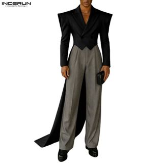 เสื้อแจ๊กเก็ตแขนยาวผู้ชายแบบVintageINCERUN ออกแบบทันสมัย สไต…