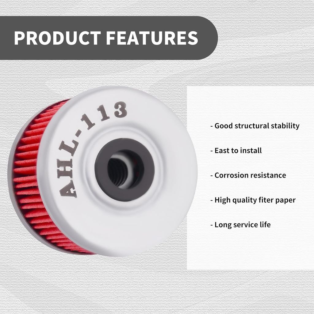 AHL 113 Oil Filter 15412-HM5-010 15412-HM5-A10 Compatible with Honda TRX350FE Rancher 4X4 ES 350 200