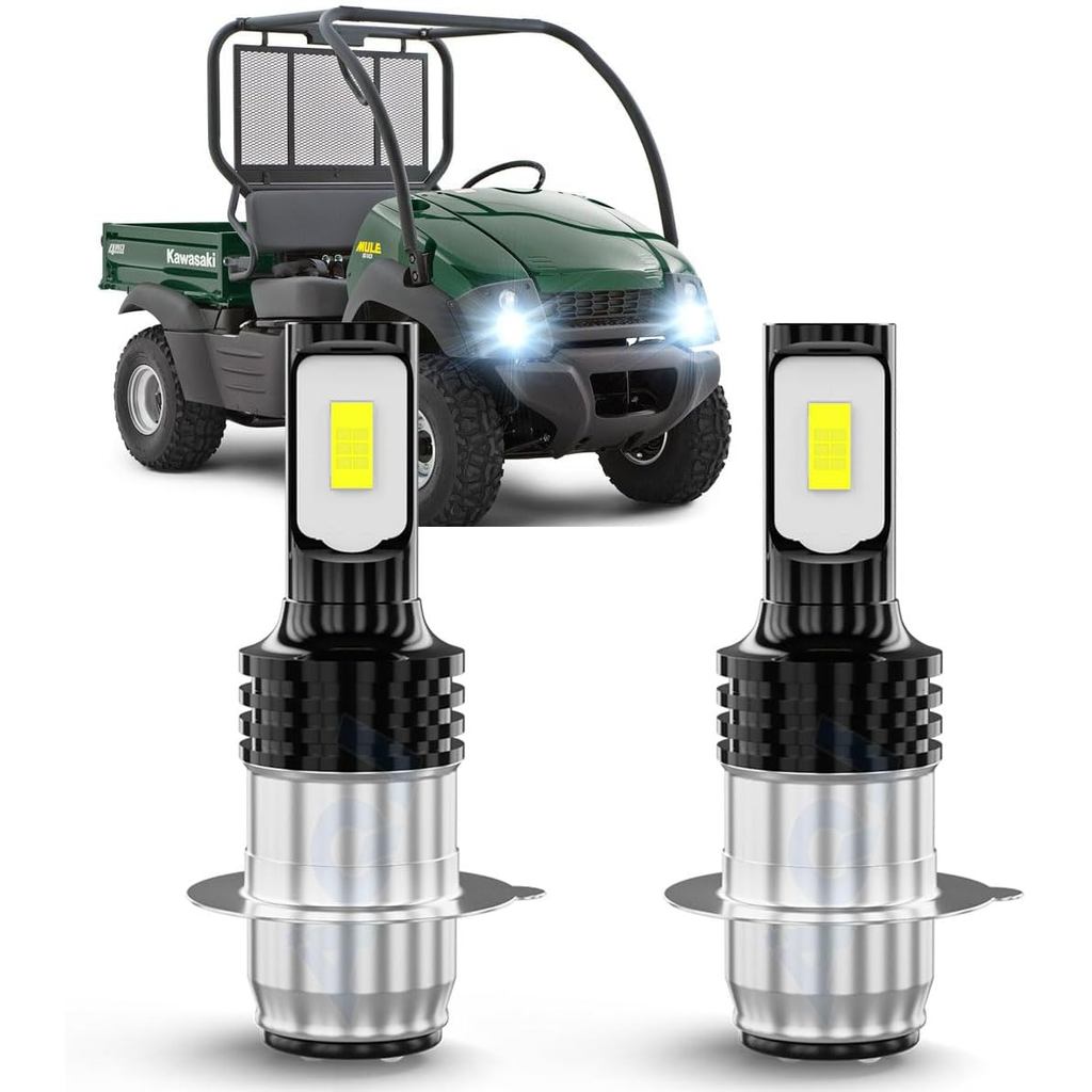 H6 H6M หลอดไฟหมอกสําหรับ Kawasaki Mule 600 610 3000 3010 Cool White 6000K, 2 แพ็ค,6000K Cool White, 
