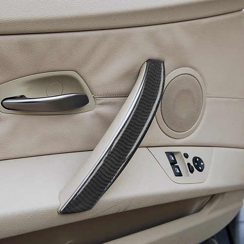 1 Pair Carbon Fiber Car Inner Door Handle Pull Sticker For BMW Z4 E85 03-08