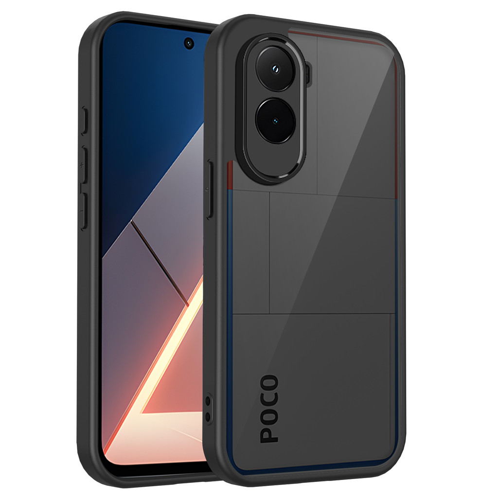 สําหรับ Xiaomi POCO M7 Plus 5G กรณีกึ่งโปร่งใส Hard กลับ Soft TPU Edge Silky-Matte กันกระแทก Slim บา
