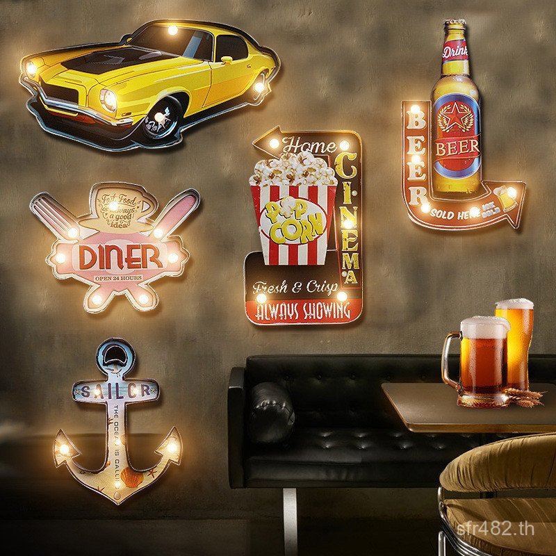 Creative 70309 Internet Cafe Retro LED Light Bar แขวนผนัง Cafe Wall ตกแต่งจี้ตกแต่งผนัง 39FP