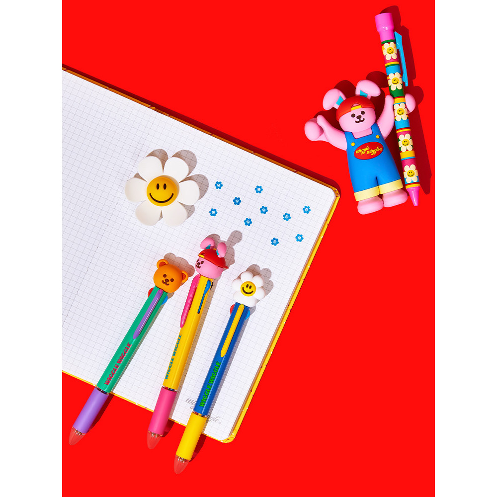 Wiggle wigle Wiggle ปากกาลูกลื่น Push Type 0.7 มม.นักเรียนเฉพาะสํานักงานเครื่องเขียนปากกาน้ํามันสี่ส