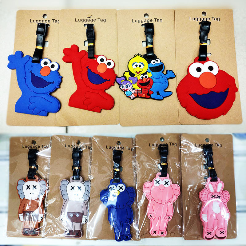 การ์ตูนการ์ตูน Sesame Street แท็กกระเป๋าเดินทาง Elmo น่ารัก Pony Bear Boarding Pass การระบุกระเป๋าเดินทางแท็กขนาดเล็กจี้