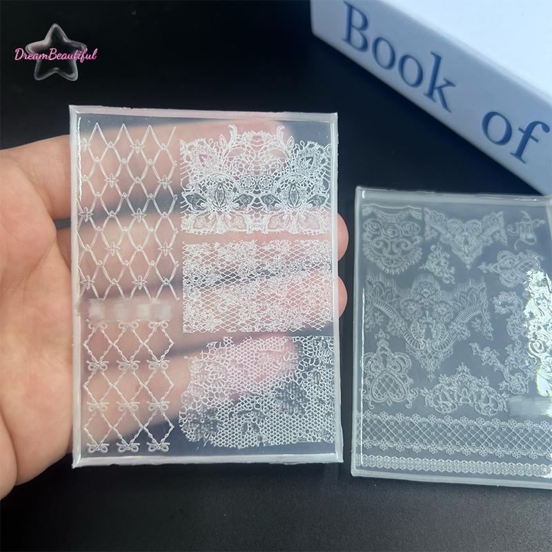 <DBFl-t> 1/2 ชิ้น 3D ซิลิโคนเล็บแม่พิมพ์ DIY บรรเทาลูกไม้ริบบิ้นแม่แบบสําหรับเล็บเครื่องประดับหัตถกรรมเล็บโปร่งใสแม่พิมพ์ตกแต่งเล็บใหม่