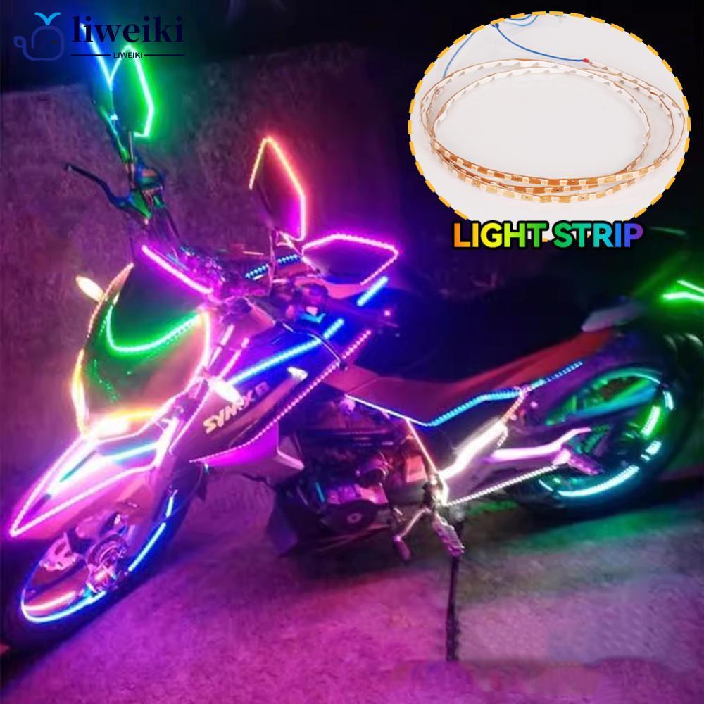 LIWEKI 1 PC 90 ซม.90SMD รถจักรยานยนต์ Decroation LED สีสัน Light Strip 3528 เทปยืดหยุ่นเชือก Stripe 