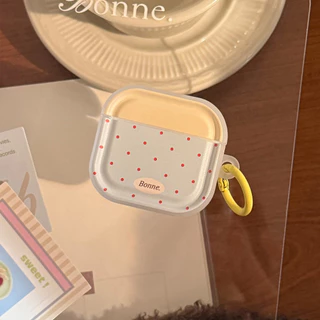 เคสลายจุดพร้อมพวงกุญแจสําหรับ แอปเปิล แอร์พอด มือโปร 1 2 3 4 หูฟังบลูทูธป้องกัน ทีพียู ปลอกปกอ่อน