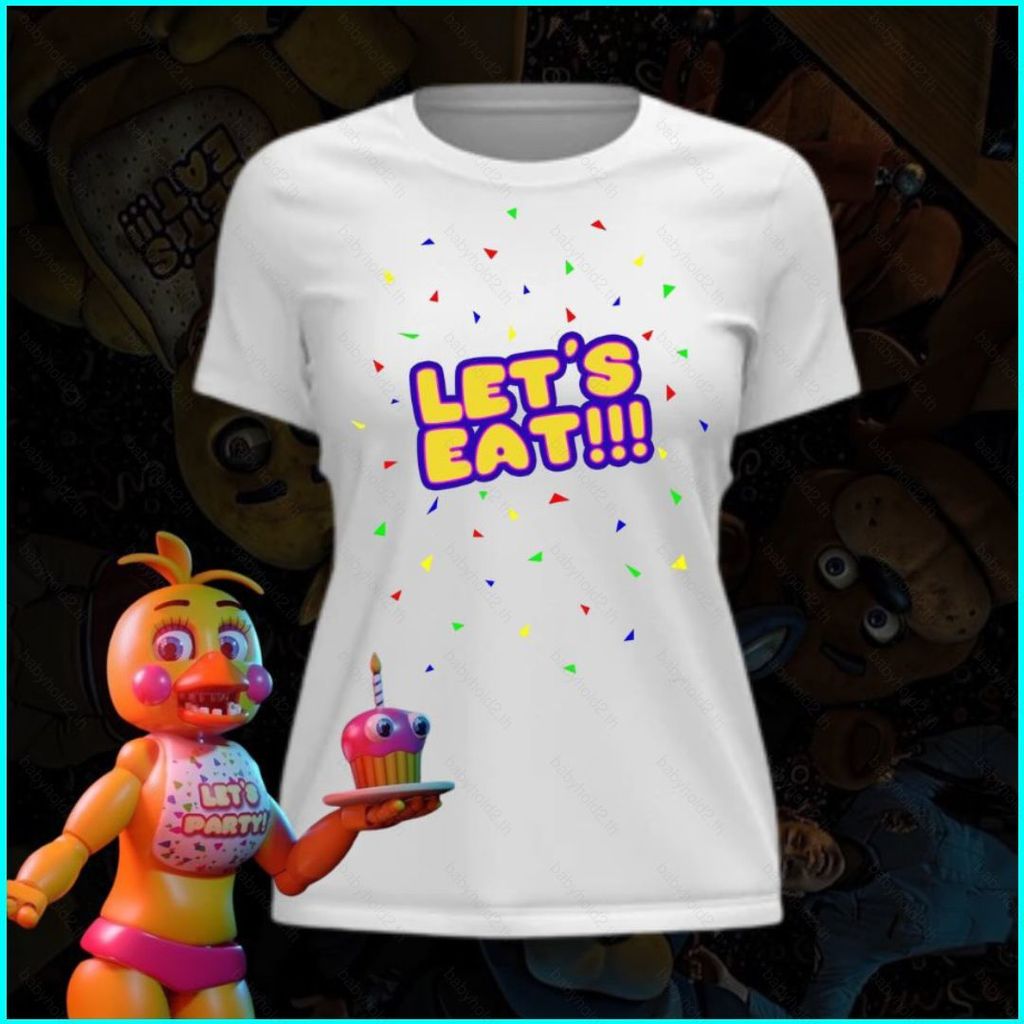 เสื้อยืดนุ่มสบายแขนสั้น tema Five Nights at Freddy's และ Friday Night Funkin' anime style