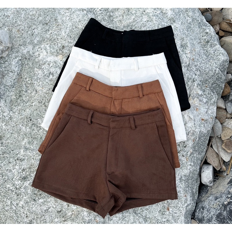 Becky Short Pants กางเกงขาสั้นผ้าหนังsuede🍒พร้อมส่ง