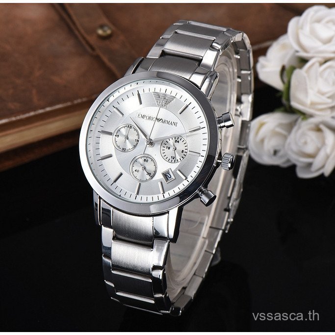 Armani Fashion All-Match Mens Watch Multi-Function Dial Casual Sports Watch คุณภาพสูง 8U1L