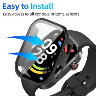 กรณีแก้วนิรภัย for Redmi Watch 6 5 4 for Smartwatch Redmi Watch 6 5 4 กรณีป้องกันหน้าจอ PC แข็งทั้งหมดรอบด้วยฝาครอบฟิล์ม