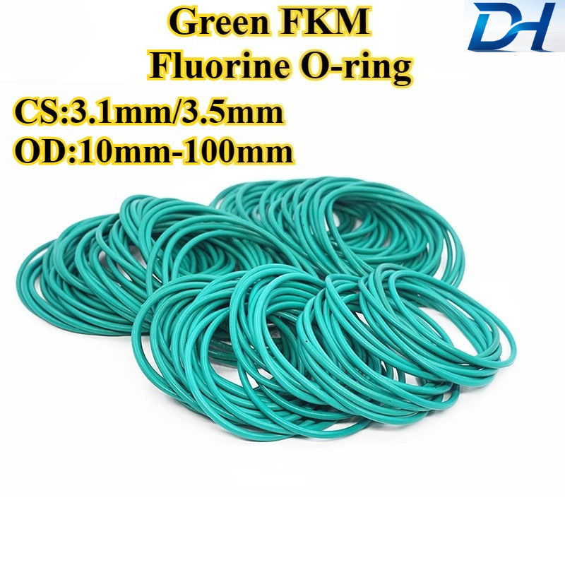 [SDH-OXQ] โอริงสีเขียว FKMฟลูออรีน, (OD10mm-100mm * CS3.1mm/3.5mm) แหวนปิดผนึก, ทนต่อการสึกหรอ, ทนแร