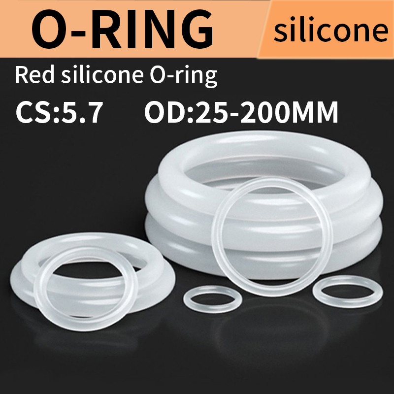 [ซิลิโคน] โอริง ORing VMQ แหวนยางซิลิโคน โอริง ปะเก็นแหวนซีล สีขาว CS5.7mm * OD25-200mm