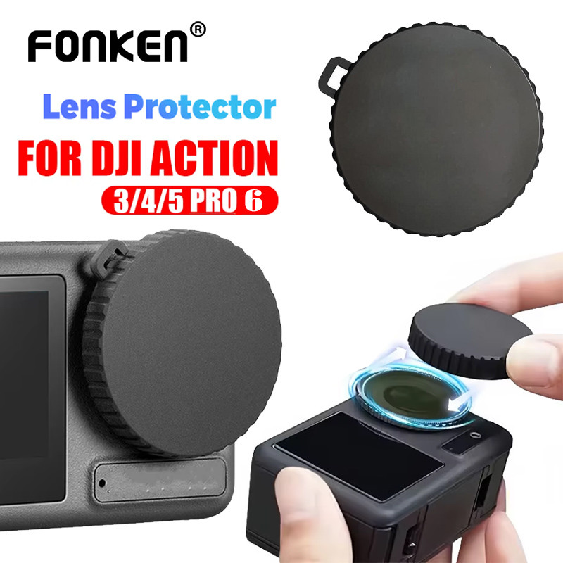 Fonken ซิลิโคนฝาครอบเลนส์สําหรับ DJI Osmo Action 3 4 5 Pro 6 เลนส์ฝุ่นไม่ลื่นอุปกรณ์เสริมสําหรับกล้อง