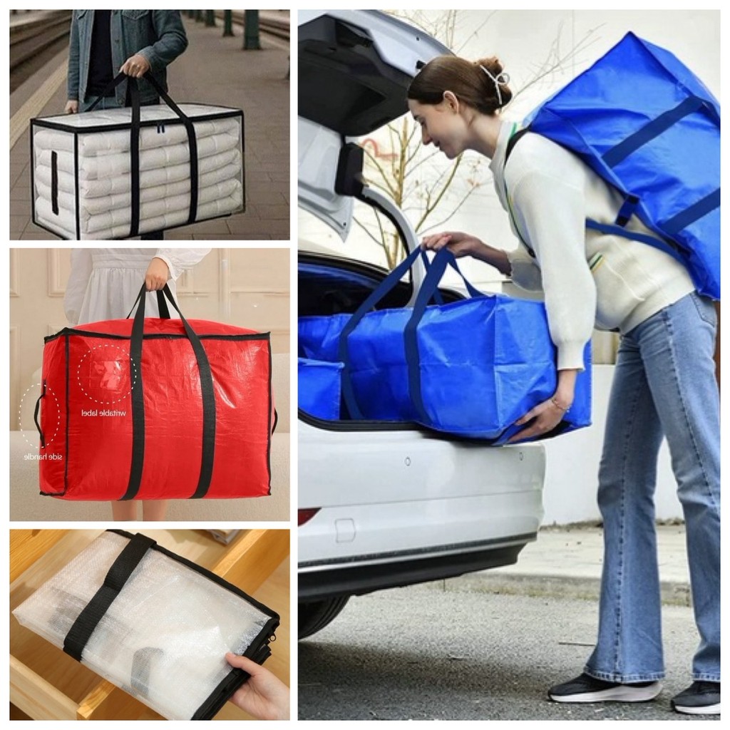 👉 กระเป๋า หิ้ว ขนาดใหญ่ ถุงกระสอบ ถุงใส่ของ แบบหนา ถุง เก็บผ้า เก็บของ ช้อปปิ้ง มีซิบ มีหูหิ้ว กันน้ำ ใส่สัมภาระ 👉