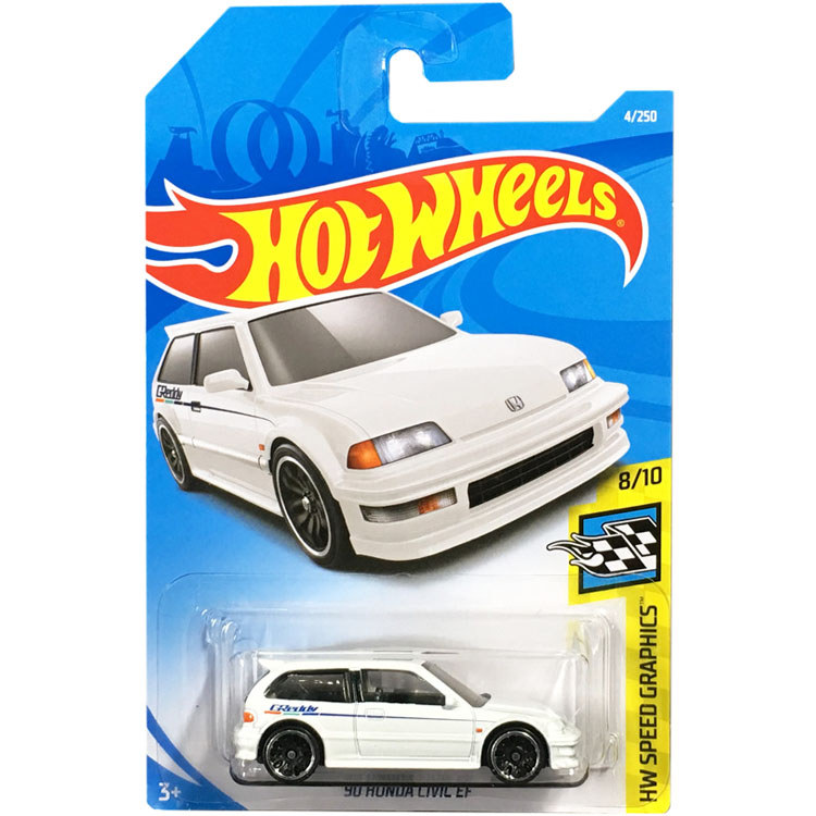 HotWheels HotWheels HONDA CIVIC EF ดัดแปลงรถสีขาว 90 HONDA CIVIC EF 9A 4