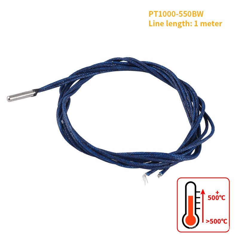 Pt1000 เครื่องพิมพ์วัดอุณหภูมิ PT1000-550BW อุณหภูมิ Platinum Resistance Probe เซ็นเซอร์ทนต่ออุณหภูม