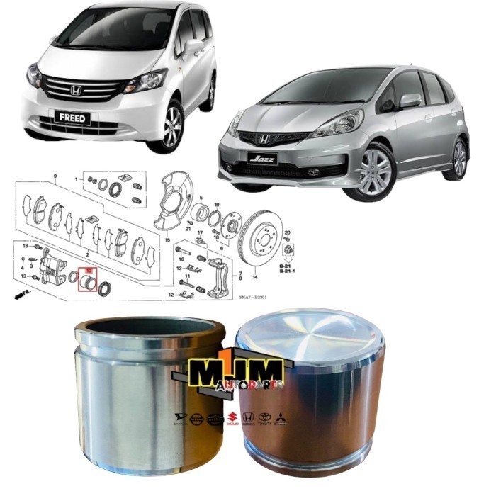 ลูกสูบเบรคหน้า honda jazz rs ge8 freed civic stream