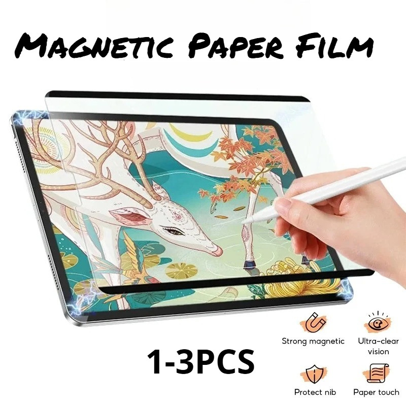 1-3PCS ฟิล์มกระดาษแม่เหล็กสําหรับLenovo Xiaoxin Tab M11 M10 Plus 10.6 3rd Genแท็บเล็ตป้องกันฟิล์มสํา