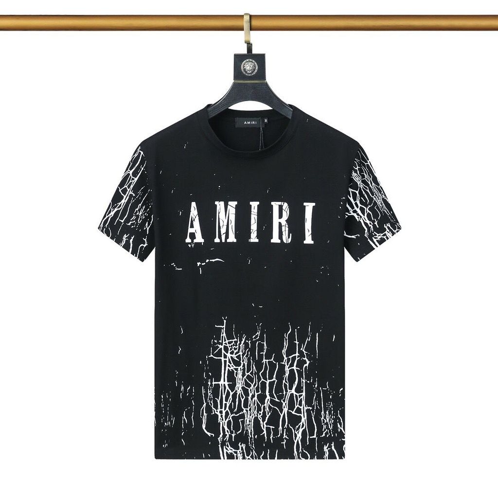 เสื้อยืดผ้าฝ้ายแท้อเมริกัน AMIRI สำหรับผู้ชาย สวมใส่ง่ายทั้งวันและตอนออกกำลังกาย