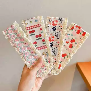 ที่คาดผมแบบติดหนึบ ลายดอกไม้ลูกไม้ พร้อมVelcro
