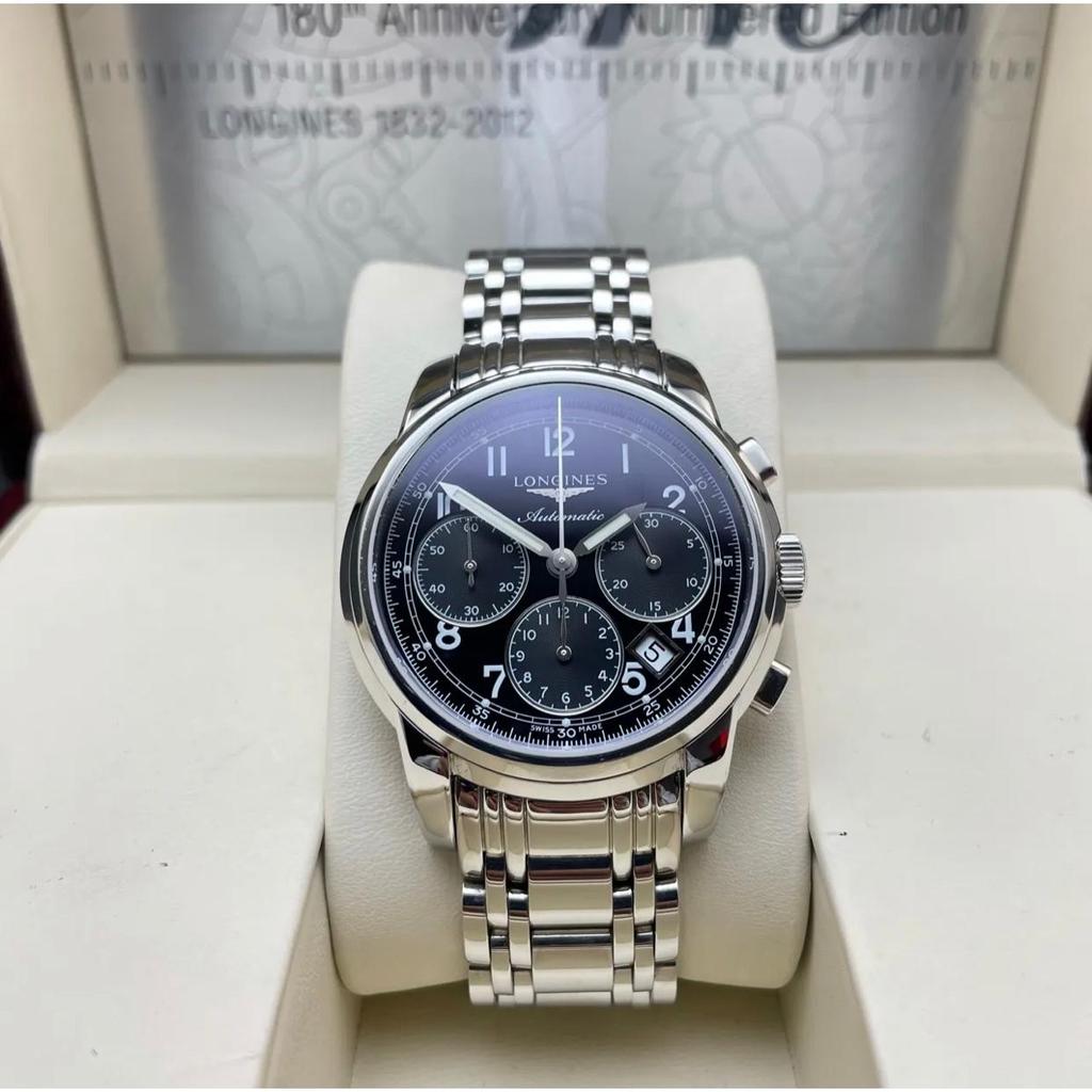แอลจีแอล Longinesese Longinesese นาฬิกาข้อมือผู้ชายกลไกอัตโนมัติ L2.752.4.53.6 ฟังก์ชั่นโครโนกราฟเรื