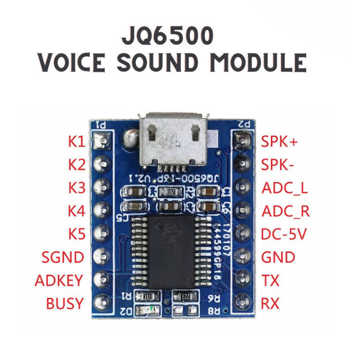 JQ6500 Voice Sound Module (2Mbyte 25Q16)