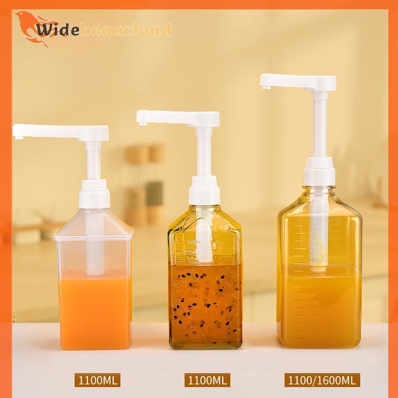 Widebeaucloud 1100ml เครื่องจ่ายน้ําเชื่อมกาแฟมัลติฟังก์ชั่นน้ําผึ้งซอสซอสมะเขือเทศขวด 5/8/10CC ปั๊ม