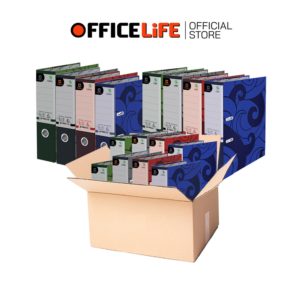 Elephant (ตราช้าง) แฟ้ม แฟ้มใส่เอกสาร รุ่น 120 A4 / 120 F สันหนา 3 นิ้ว ( 12 เล่ม / แพ็ค )