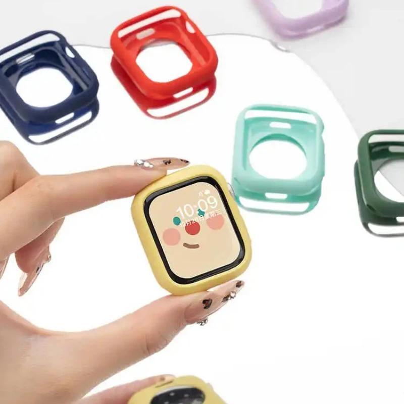 ฝาป้องกันหน้าจอซิลิโคนอ่อน for Apple Watch Ultra/SE 3 2 IWatch Series 11 10 9 8 7 6 5 4 3 2 1 49 46 45 44 42 41 40 38mm - รูปที่ 3