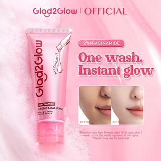 Glad2Glow 2% Niacinamide Serum Facial Wash Instant Glow Hydrating Soothing Brightening Pore Cleaning