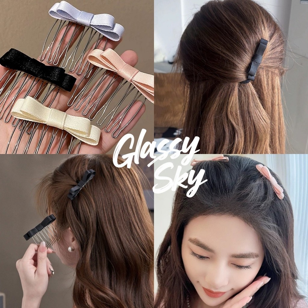 Glassy Sky พร้อมส่ง😜กิ๊ฟหนีบผม ดีเทลลายโบว์ สินค้าแฟชั่น สีพาสเทล สไตล์น่ารักหวาน ราคาดี (VO-63)