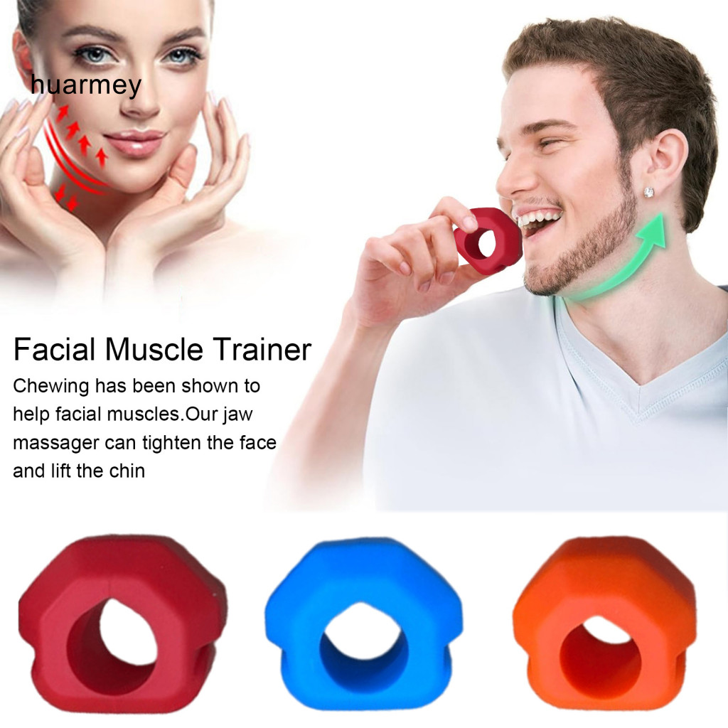 HUARMAEY ซิลิโคน Jawline Shaper ซิลิโคน Jaw Strengthener แบบพกพา Jaw Exerciser Ball สําหรับกล้ามเนื้