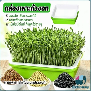 E.R กล่องเพาะถั่วงอก ถาดเพาะต้นอ่อน ไม่ต้องใช้ดิน นำกลับมาใช้ใหม่ได้ สำหรับมือใหม่ 1ชุด bean sprouts tray