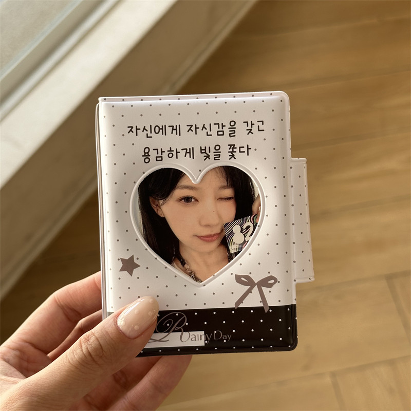 Original ins สไตล์ Bowknot Cat Yigongge การ์ดหนังสือปุ่ม Snap 10 ซม.อัลบั้มรูปโพลารอยด์ Aidou การ์ดขนาดเล็กหนังสือ