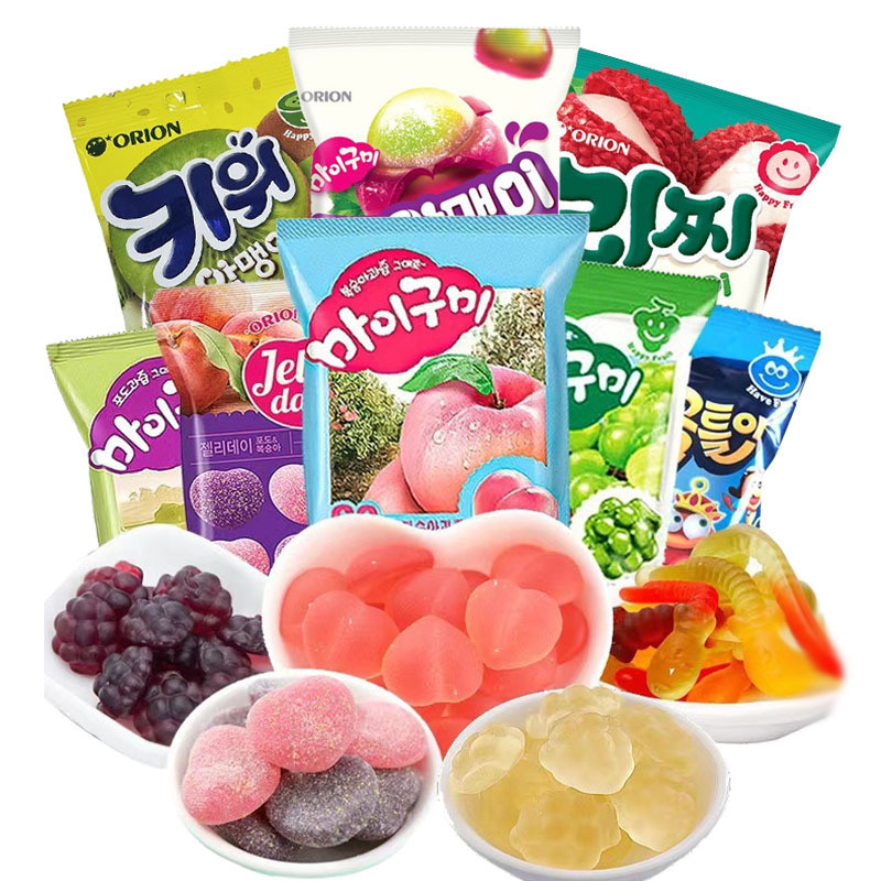 เกาหลีนําเข้า Candy Orion Grape Worm Peach Grape Seed ลิ้นจี่ Kiwi Kiwi QQ Candy 0 แพ็คกล่อง