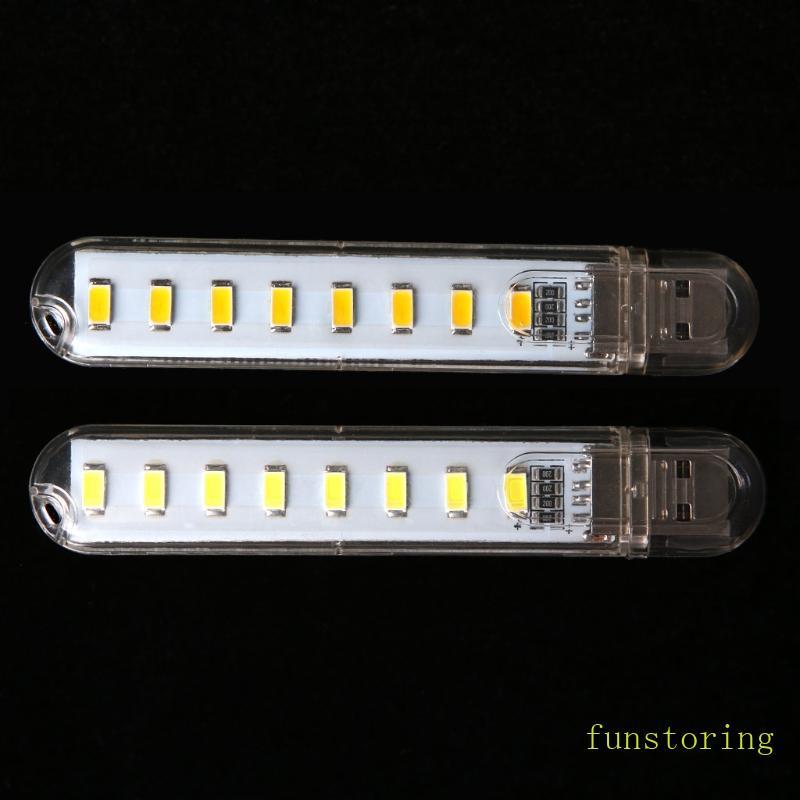 FUN Mini Mobile Power USB LED Lamp DC5V 8 LED คอมพิวเตอร์แบบพกพา USB Gadget Lighting