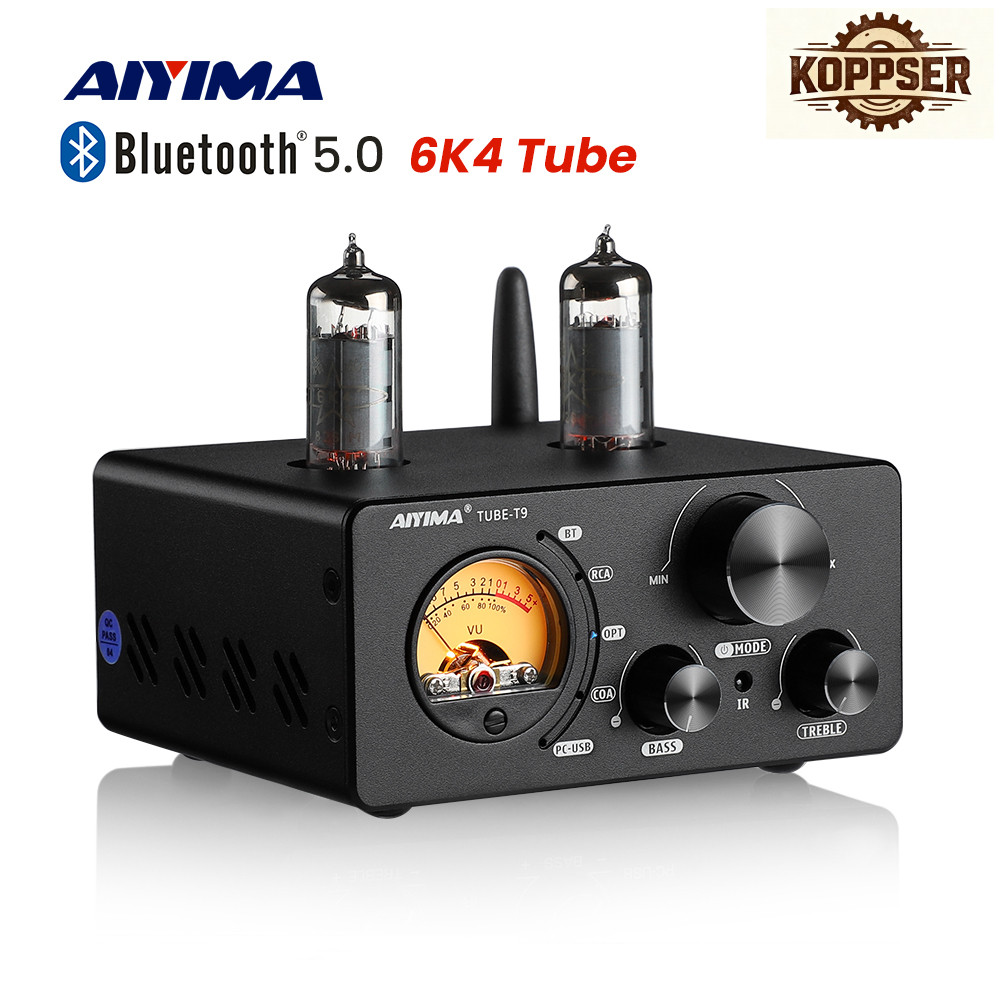 Local AIYIMA T9 Tube Amplifier 100W Stereo Bluetooth 5.0 TPA3221 USB DAC 6K4 Amp COAX Digital Amplif