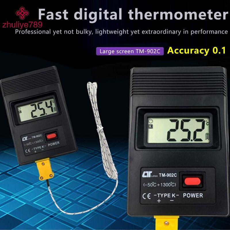 <zhuliye789> TM-902C (-50C ถึง 1300C) เครื่องวัดอุณหภูมิ TM902C Digital K Type Temperature Sensor + 