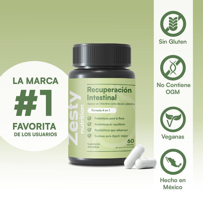Zesty Nutrition Intestinal Recovery - 60 แคปซูลรองรับลําไส้เพื่อสุขภาพจากภายใน