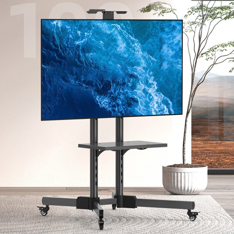 TV Cart Type 1500 ขายึดพื้นแบบถอดได้พร้อมล้อ Universal 32 43 55 65 เครื่อง All-in-One ขนาด 75 นิ้ว