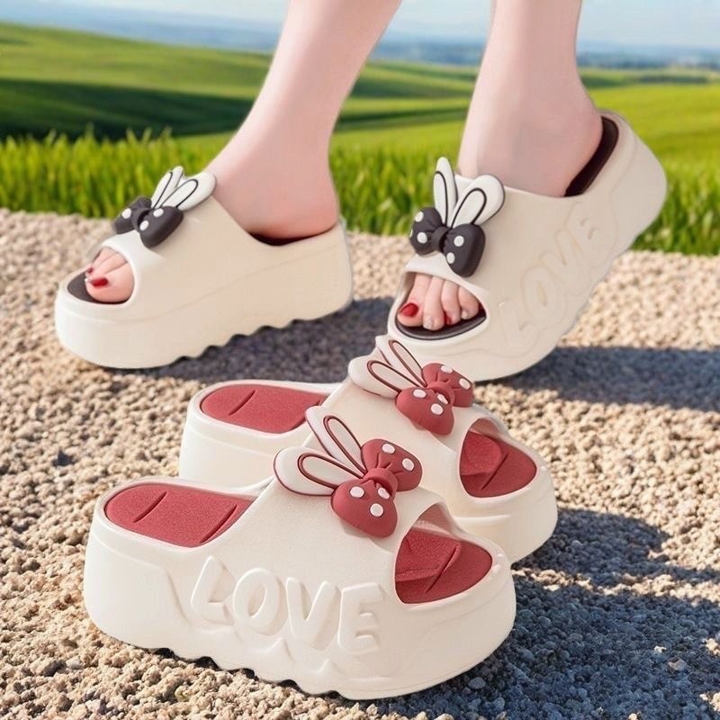 icy.sport รองเท้าแตะผู้หญิงพื้นหนาแบบใหม่ สายเดี่ยวโบว์สวย✨ กันลื่น  หนา 4 cm X155/X157/X216/X220