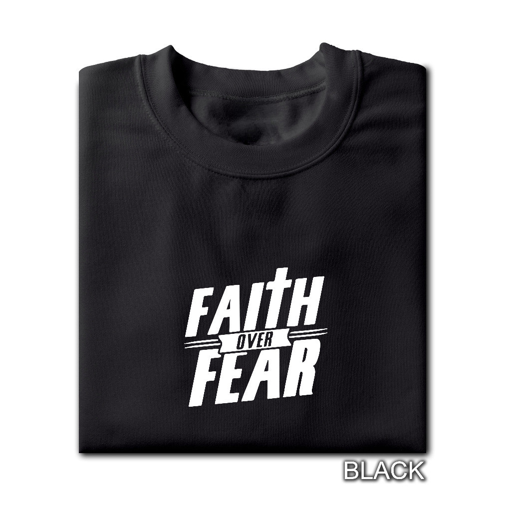 จัดส่งตลอด 24 ชั่วโมง FAITH OVER FEAR MINIMALIST SHIRT ผ้าฝ้าย