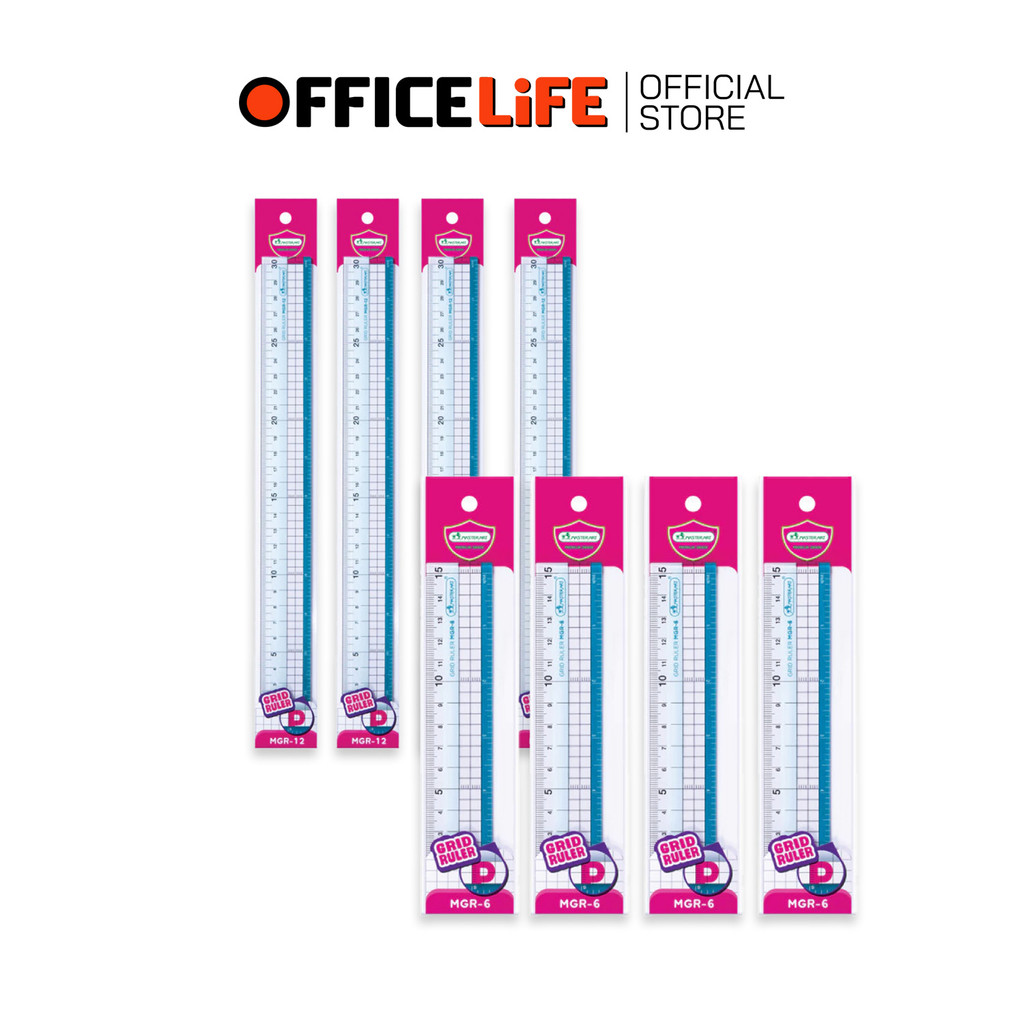 Master Art (มาสเตอร์อาร์ต) ไม้บรรทัดตาราง ไม้บรรทัดรุ่น MGR-6 / MGR-12 ขนาด 6 แล